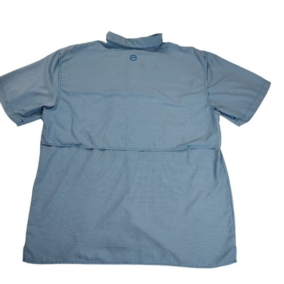 Magellan Outdoors Men's Size Large Turquoise Blue Plaid Relaxed Fishing Shirt - Picture 10 of 11